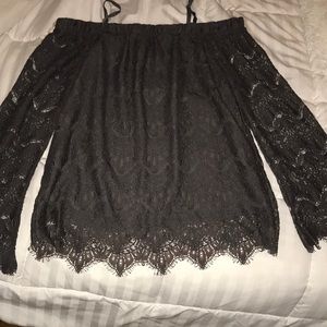 lace off the shoulder shirt-large
